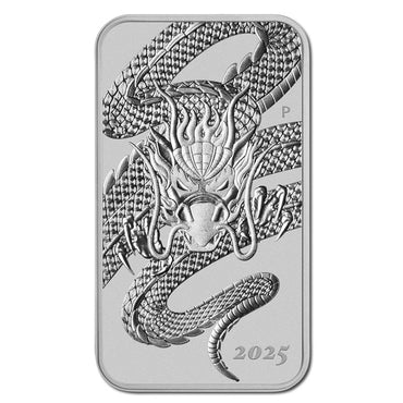 2025 Dragon 1oz Silver Rectangular Coin UNC