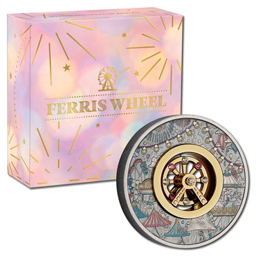 2025 Ferris Wheel 2oz Silver Antiqued Coloured - Limit 1