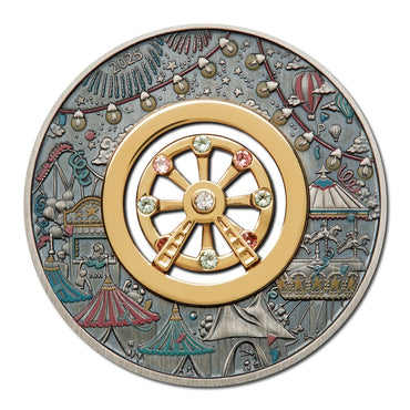 2025 Ferris Wheel 2oz Silver Antiqued Coloured - Limit 1