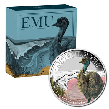2025 Australian Emu 1oz Silver Coloured