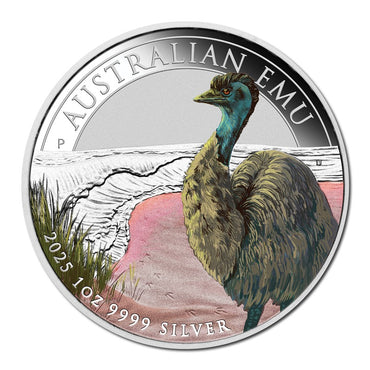 2025 Australian Emu 1oz Silver Coloured