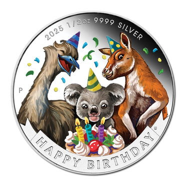 2025 Happy Birthday Coloured 1/2oz Silver Proof