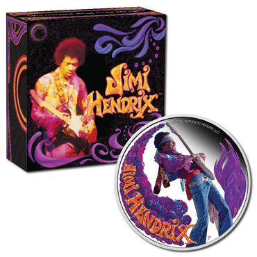 Tuvalu 2025 Jimi Hendrix™ Coloured 1oz Silver Proof