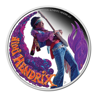 Tuvalu 2025 Jimi Hendrix™ Coloured 1oz Silver Proof