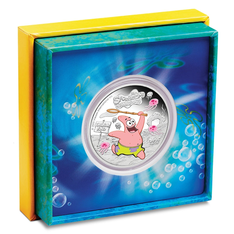 Tuvalu 2025 Patrick Star 1oz Silver Proof Coloured Coin