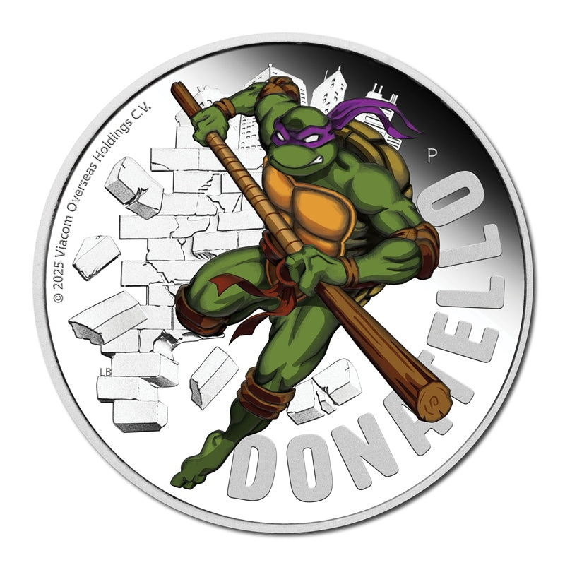 Tuvalu 2025 Teenage Mutant Ninja Turtle - Donatello 1oz Silver Coloured Proof