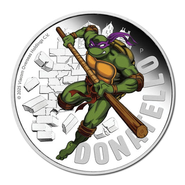 Tuvalu 2025 Teenage Mutant Ninja Turtle - Donatello 1oz Silver Coloured Proof