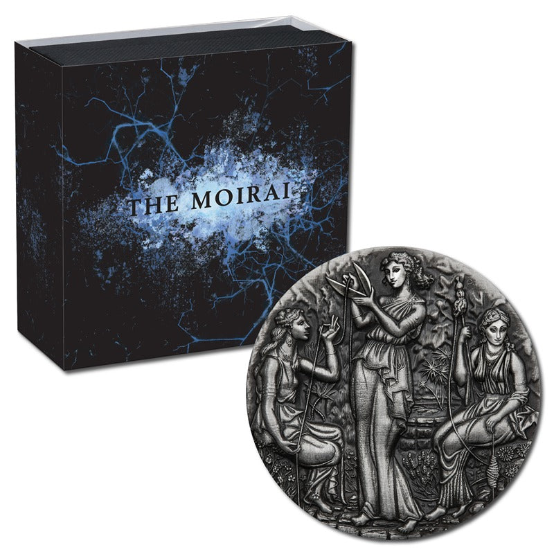 Tuvalu 2025 Fate - The Moirai 2oz Silver Antiqued High Relief