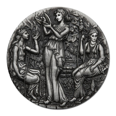 Tuvalu 2025 Fate - The Moirai 2oz Silver Antiqued High Relief