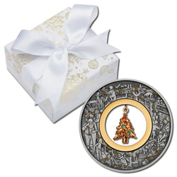 2025 Santa's Workshop 2oz Silver Antiqued Coloured Coin