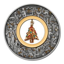 2025 Santa's Workshop 2oz Silver Antiqued Coloured Coin