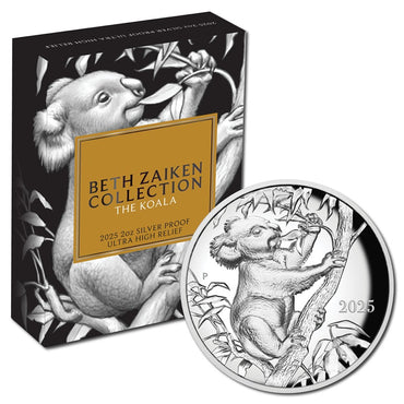2025 Beth Zaiken Collection - The Koala 2oz Silver Proof Ultra High Relief