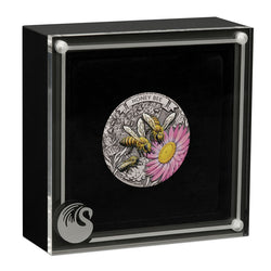 2025 Honey Bee 2oz Silver Antiqued Coloured Coin