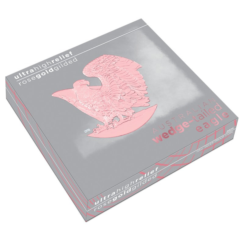 2025 Wedge-Tailed Eagle 10oz Silver Proof Rose Gold Gilded Ultra High Relief