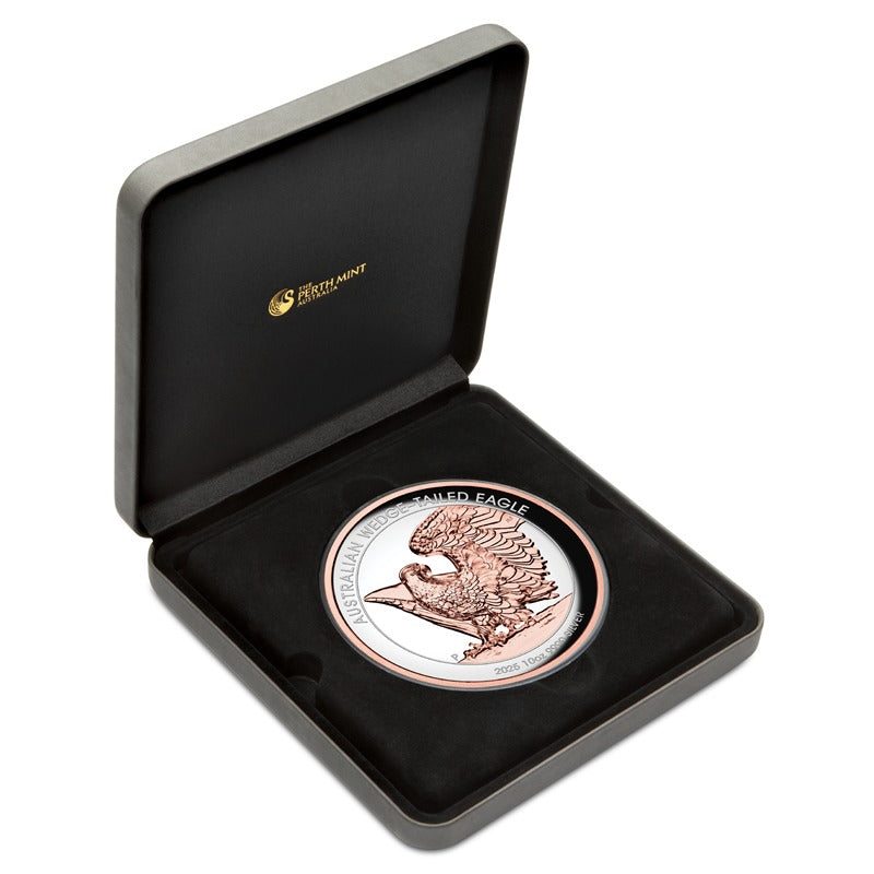 2025 Wedge-Tailed Eagle 10oz Silver Proof Rose Gold Gilded Ultra High Relief