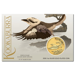 2026 Kookaburra Gold Plated 1oz Silver - Perth Coin Show Special