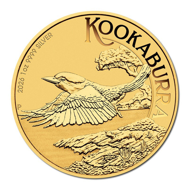 2026 Kookaburra Gold Plated 1oz Silver - Perth Coin Show Special