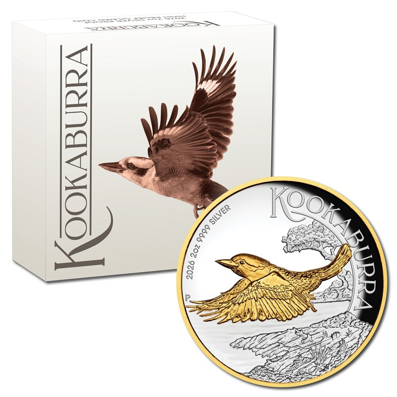 2026 Kookaburra 2oz Silver Proof High Relief Gilded