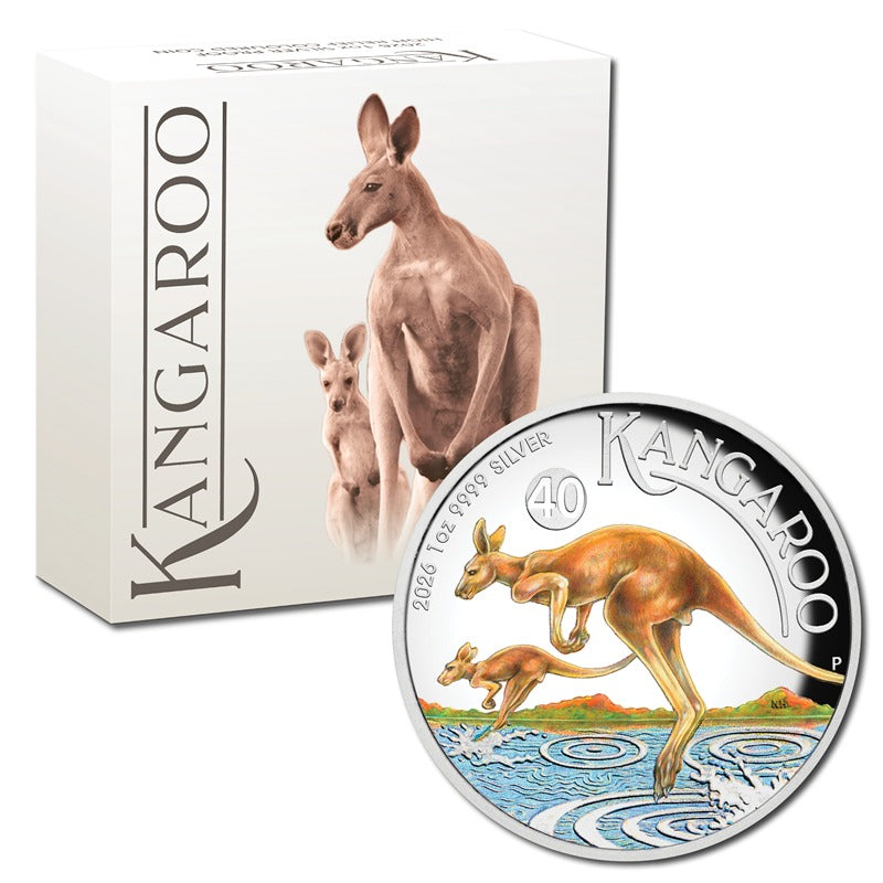 2026 Kangaroo 1oz Silver Colour High Relief