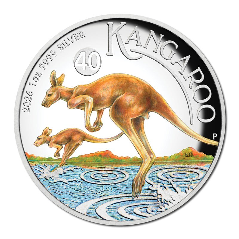 2026 Kangaroo 1oz Silver Colour High Relief