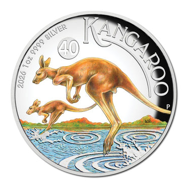 2026 Kangaroo 1oz Silver Colour High Relief