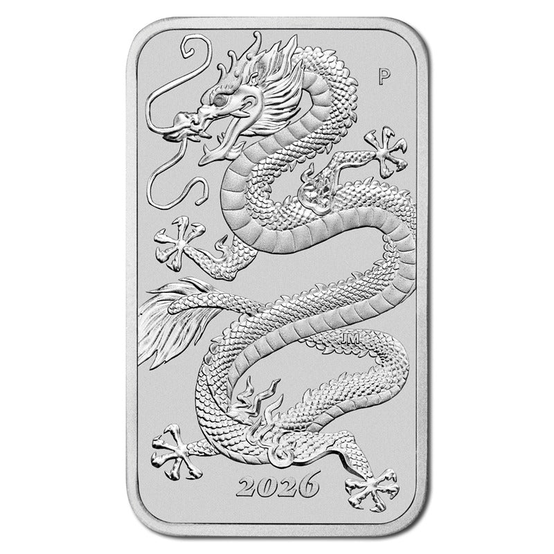 2026 Dragon 1oz Silver Rectangular Coin UNC