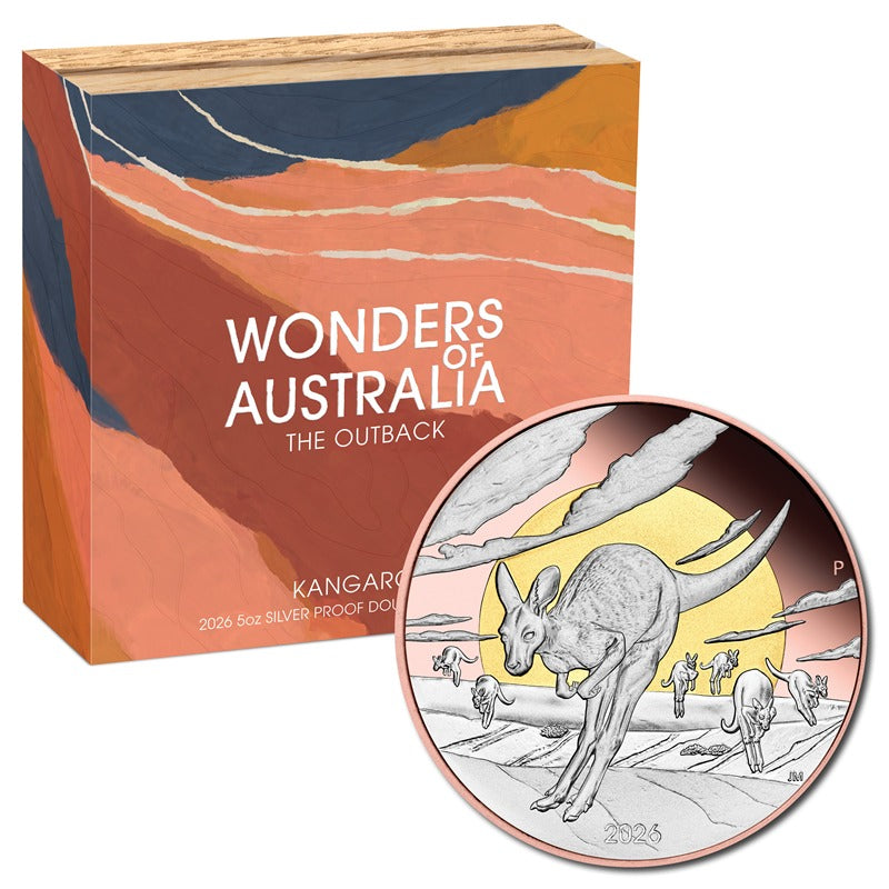2026 Wonders of Australia Double Gilded 5oz Silver Proof
