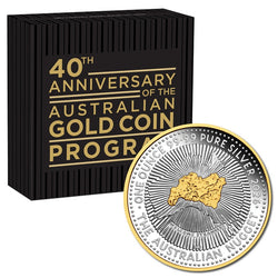 2026 Australian Nugget 40th Anniversary Gilded 1oz Silver Proof