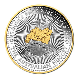 2026 Australian Nugget 40th Anniversary Gilded 1oz Silver Proof