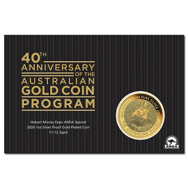 2026 40th Anniversary of the Australian Gold Program 1oz Silver Gold Plated - Hobart ANDA Show