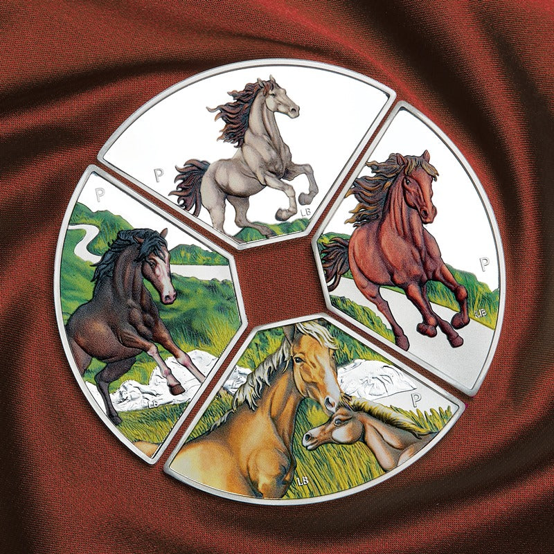 Tuvalu 2026 Year of the Horse Quadrant 1oz Silver 4 Coin Set - PRE-ORDER