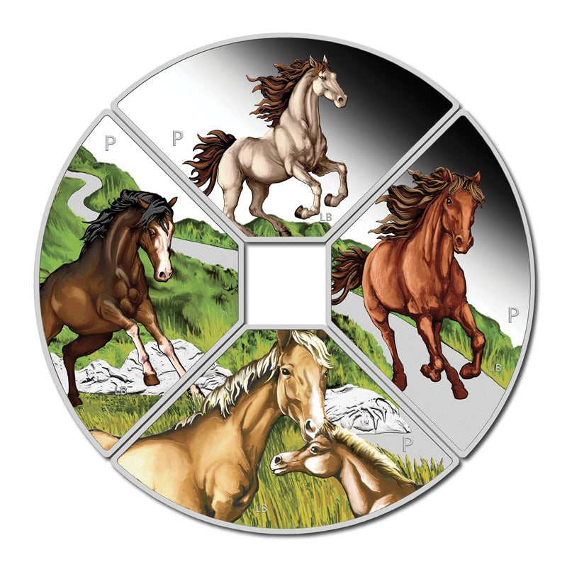 Tuvalu 2026 Year of the Horse Quadrant 1oz Silver 4 Coin Set - PRE-ORDER