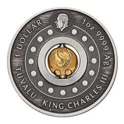 Tuvalu 2026 Year of the Horse Rotating Charm 1oz Silver Antiqued