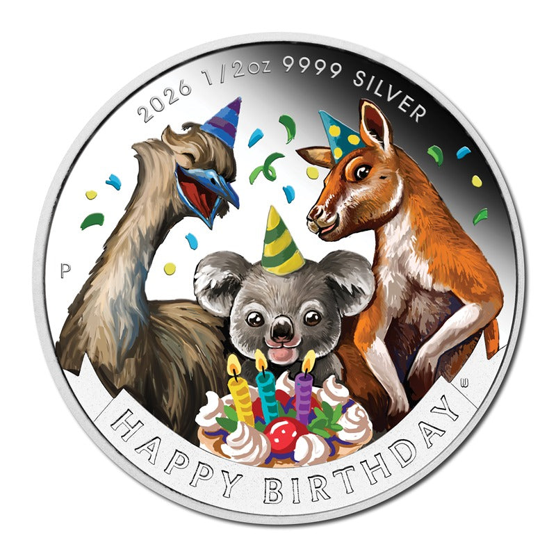 2026 Happy Birthday Coloured 1/2oz Silver Proof