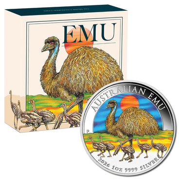 2026 Australian Emu Coloured 1oz Silver Coin - LIMIT 1