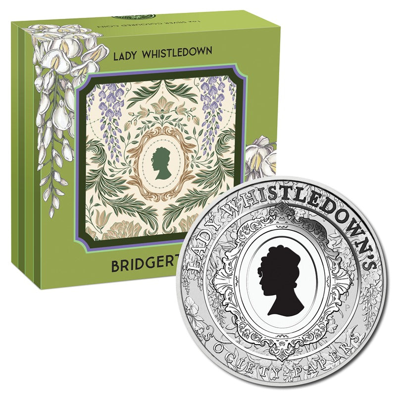 Tuvalu 2026 Bridgerton Lady Whistledown Coloured 1oz Silver - PRE-ORDER