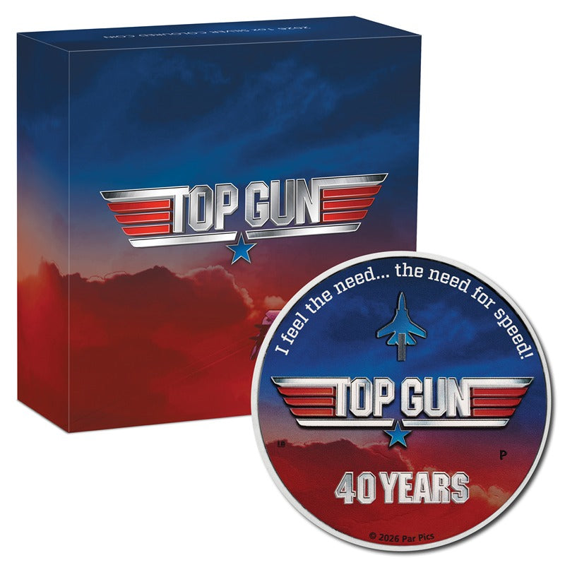 Tuvalu 2026 40 Years of Top Gun 1oz Silver Coloured