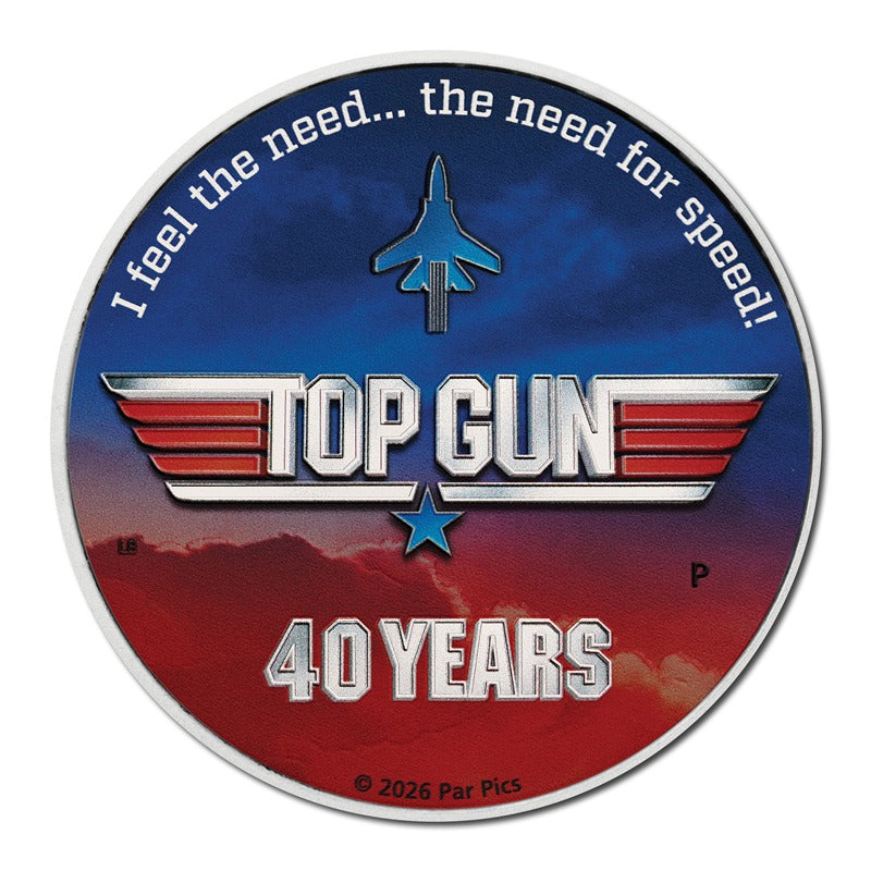 Tuvalu 2026 40 Years of Top Gun 1oz Silver Coloured