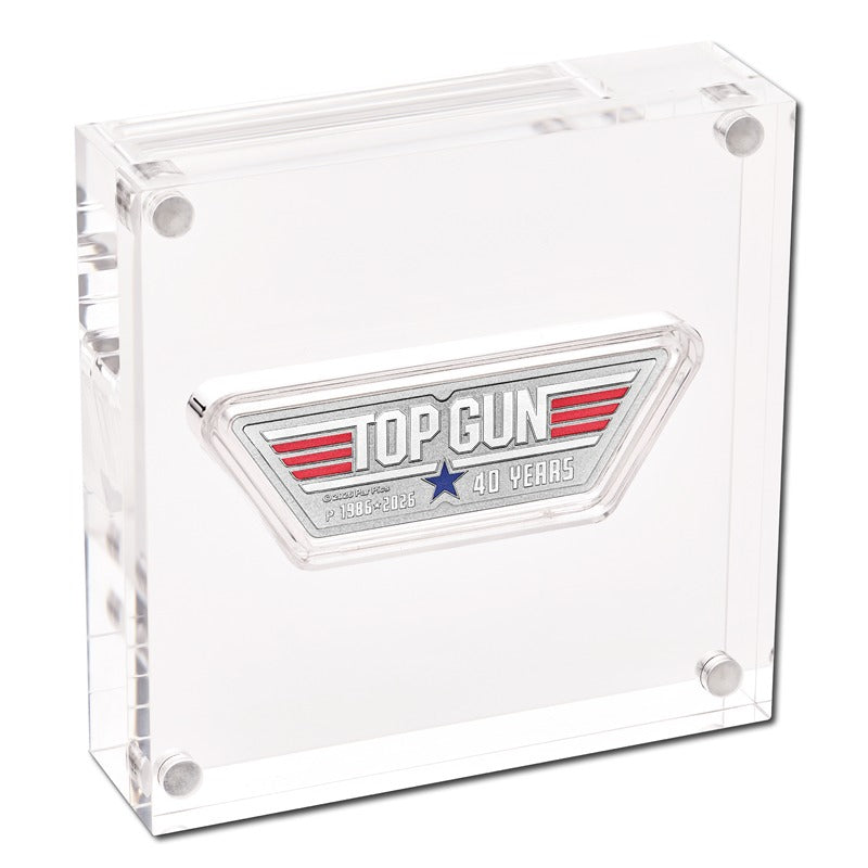 Tuvalu 2026 40 Years of Top Gun Logo Shaped 1oz Silver Coloured