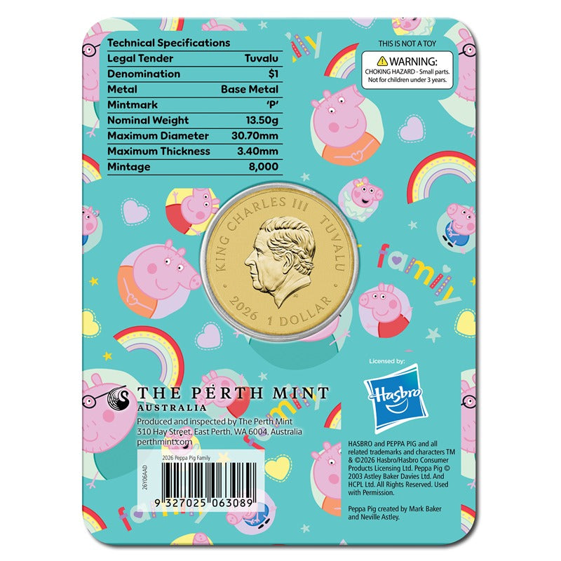 Tuvalu 2026 $1 Peppa Pig - Family UNC