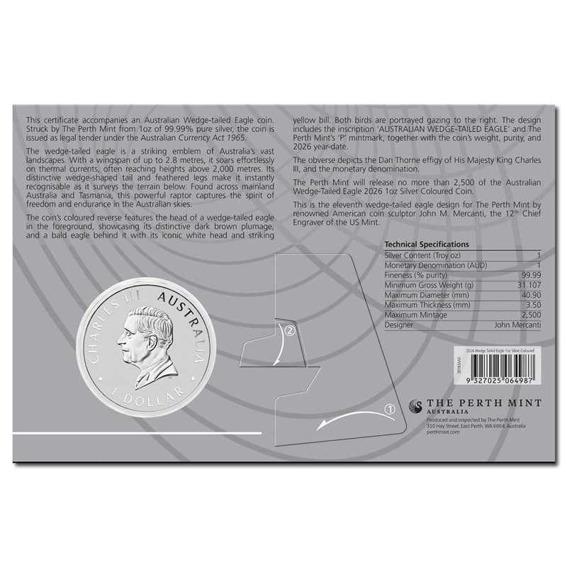 2026 Wedge-Tailed Eagle 1oz Silver Coloured