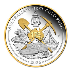 2026 Australia's First Gold Rush 175th Anniversary Gilded 1oz Silver Proof
