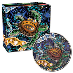 2026 Turtle Yaunati 2oz Silver Antiqued Coloured Coin - LIMIT 2