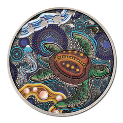 2026 Turtle Yaunati 2oz Silver Antiqued Coloured Coin - LIMIT 2