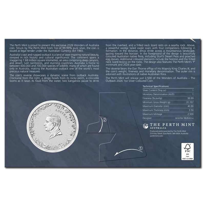 2026 Wonders of Australia - The Outback Coloured 1oz Silver