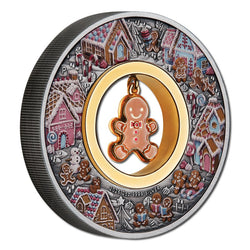 2026 Gingerbread Christmas Antiqued 2oz Silver