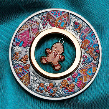 2026 Gingerbread Christmas Antiqued 2oz Silver