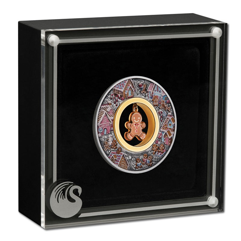 2026 Gingerbread Christmas Antiqued 2oz Silver