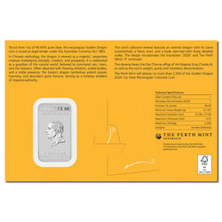 2026 Golden Dragon Rectangular Coloured 1oz Silver
