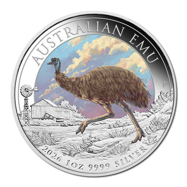 2026 Australian Emu Coloured 1oz Silver